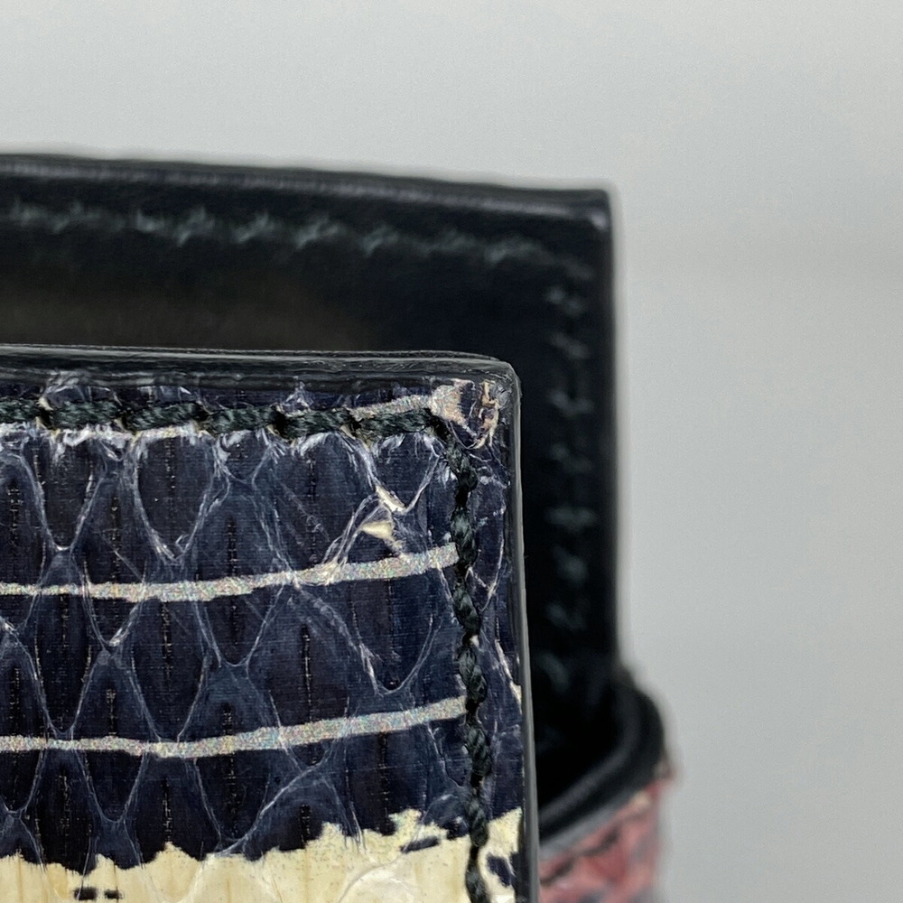 Gucci Bamboo Handbag Python Blue Red - image 4